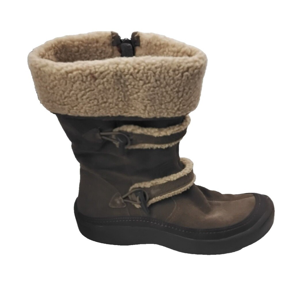 Earth Spirit-Bria Leather Suede Lined Fleece Cuff Winter Boots Women 8 US zipper - Picture 3 of 6